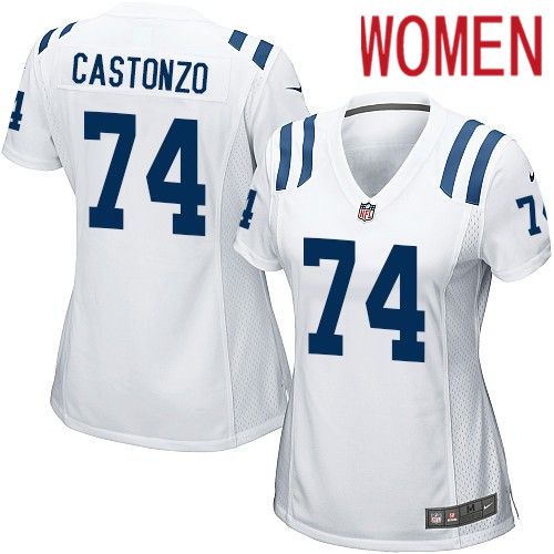 Women Indianapolis Colts #74 Anthony Castonzo Nike White Game NFL Jersey